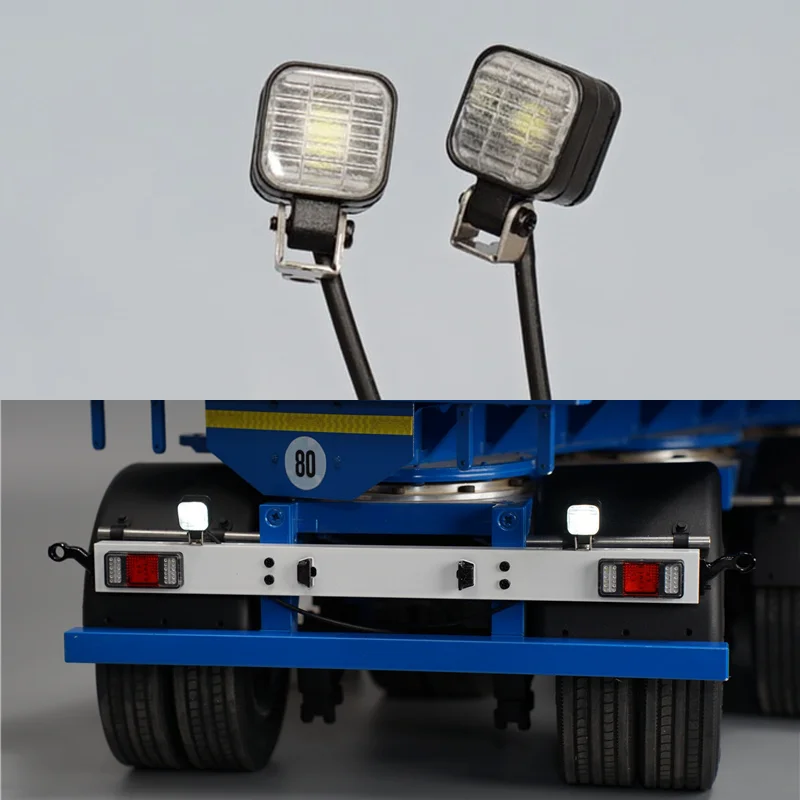 2pcs LED Square Spotlight Lamp Headlight for 1/10 RC Crawler Car Trx4 Defender 1/14 Tamiya Truck SCANIA 770S VOLVO BENZ MAN Diy