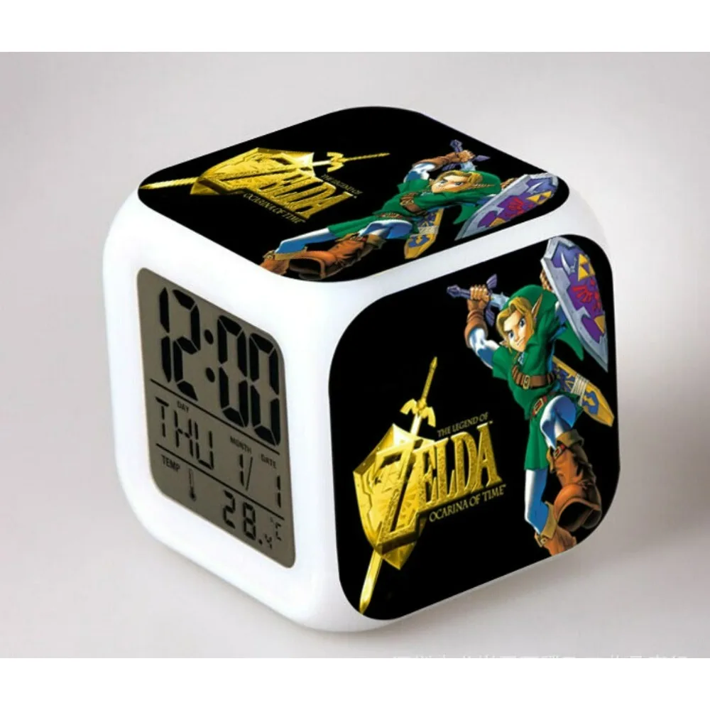 The Legend of Zelda Originality Small Alarm Clock LED Large Screen Number Student Electronics Colorful Alarm Clock