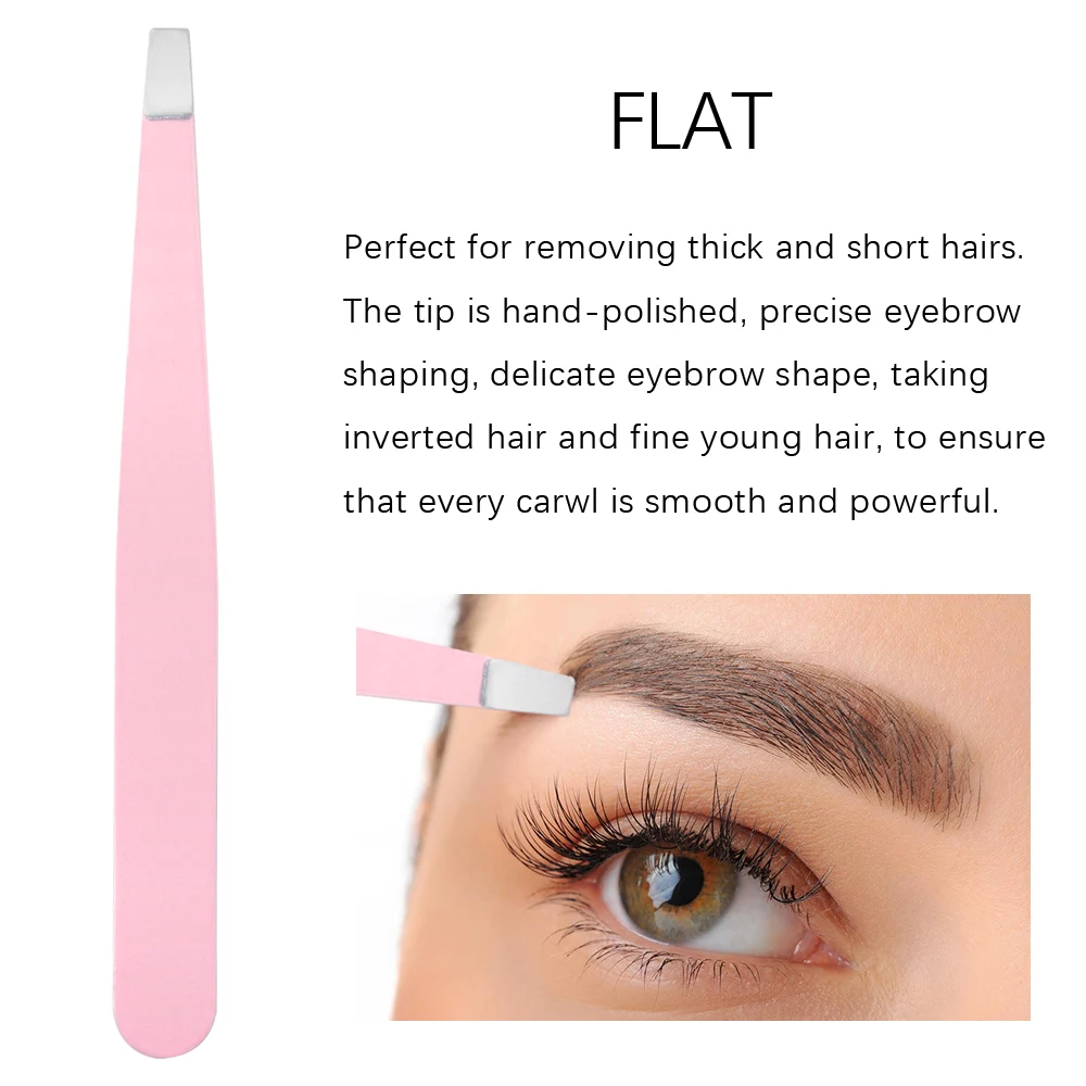 4/6Pcs Eyebrow Hair Removal Tweezers Set Stainless Steel Eyelash Clip Tweezer Point Slant Flat Eyebrow Forceps Tip Makeup Tools