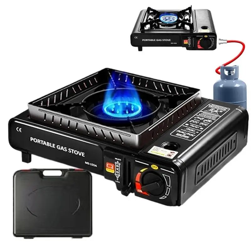 

Camping Cooking Stove Small Outdoor Stove Camping Accessories Easy Heat Control Adjustable Burner Piezo Ignition Cooking Tools