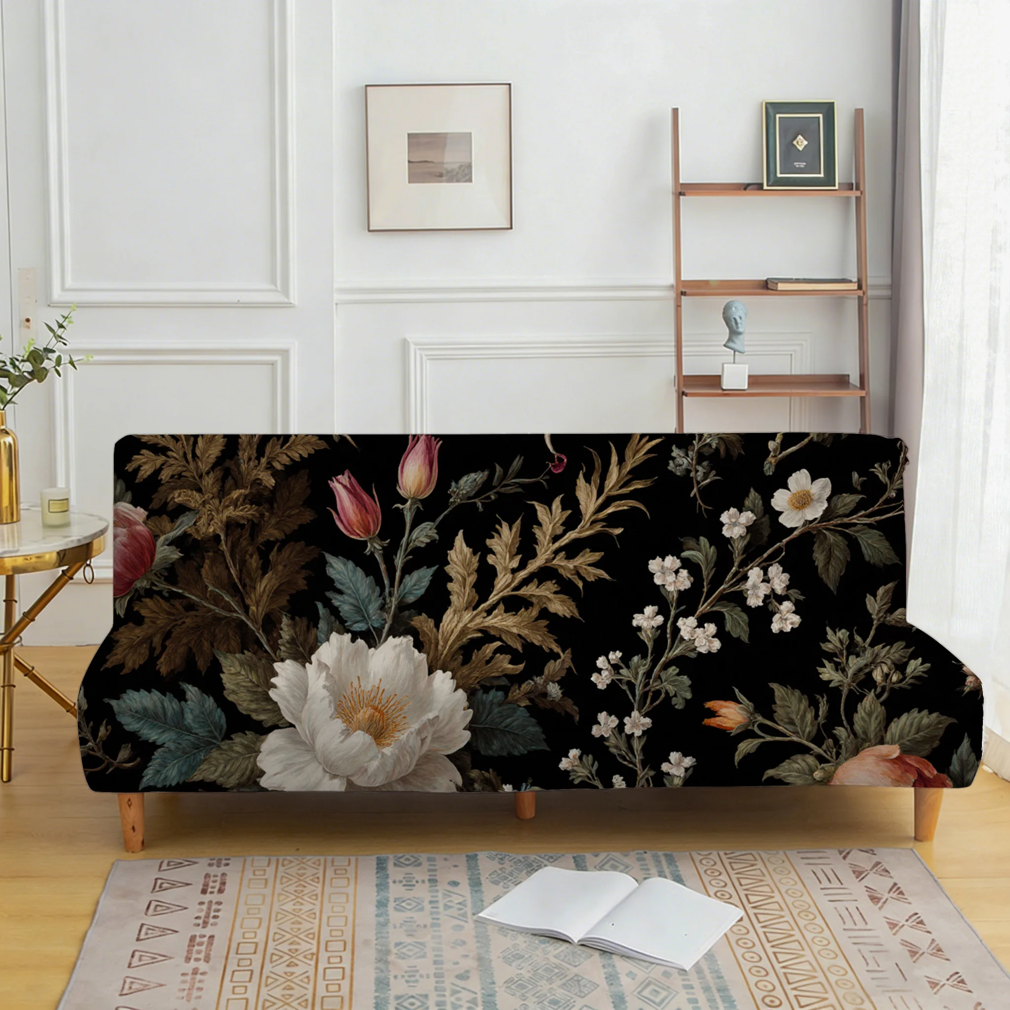 

Oil painting wind peony flower sofa bedspread, suitable for a variety of home decoration, easy installation, machine washable.