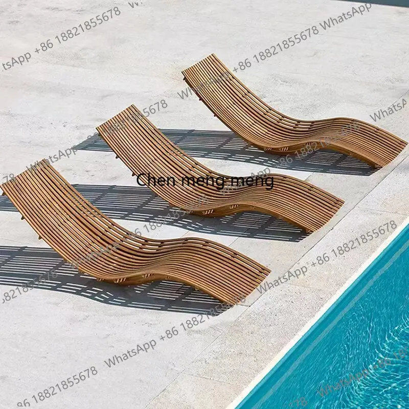 YL Outdoor Bed Villa Courtyard Swimming Pool Leisure Furniture Hotel B & B Club Waterproof Sunscreen Teak