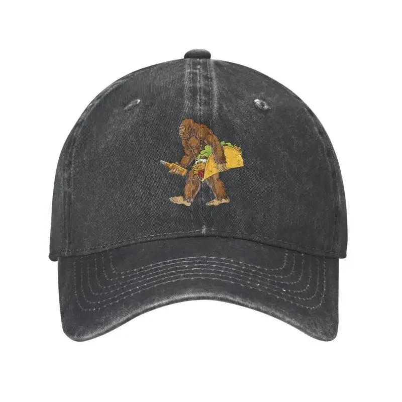 Custom Cotton Bigfoot Carrying Taco And Beer Baseball Cap Women Men Adjustable Dad Hat Sports