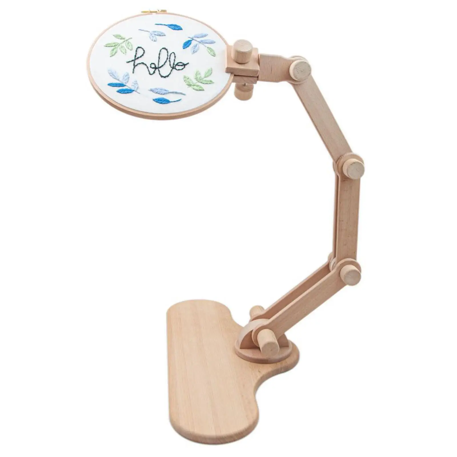 

Embroidery Floor Stand Rotated Wooden Desktop Frame Rack Tools Tabletop Needlepoint Stand for Art Craft DIY Project Cross Stitch