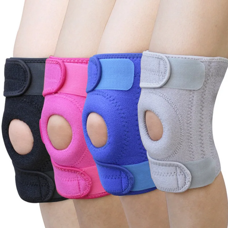 Open Patella Hiking Knee Brace Adjustable Dual Hook & Loop Straps Breathable Neoprene Fabric Ergonomic Stabilizing Design for Mountain Climbing Trekking Knee Injury Prevention Men Women Outdoor Athletes knee support