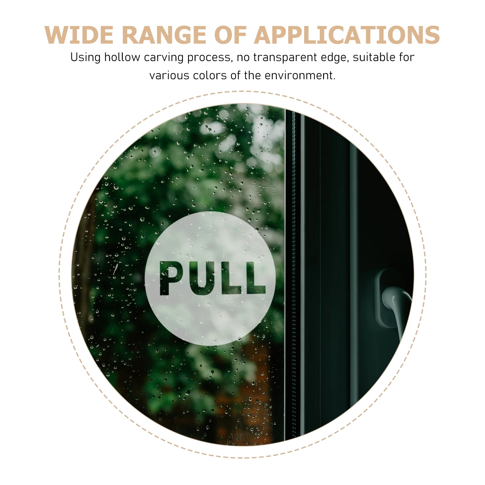 

10Sets Push Pull Door Stickers Hollow Carved Transparent Edgeless Reusable Door Signs for Glass Metal Plastic Smooth Surfaces