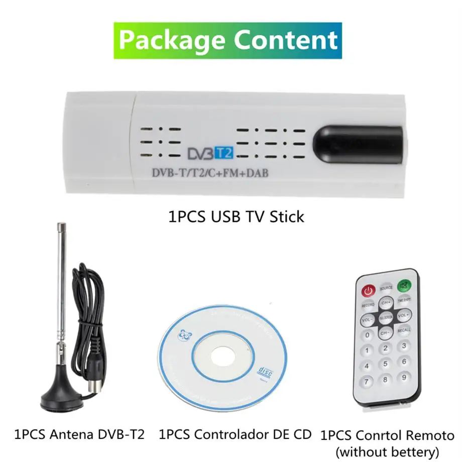 Vara da tevê de usb do satélite de digitas dvb t2 compatível para Dvb-t2/dvb-c/fm/dab sintonizador da tevê usb dongle pk mk809iv com controle remoto