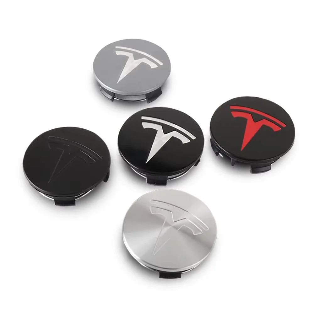 

4pcs For Tesla Model 3 S X Y Cybertruck Roadster Car Badge Wheel Center Hub Cap Cover Accessories Auto Styling