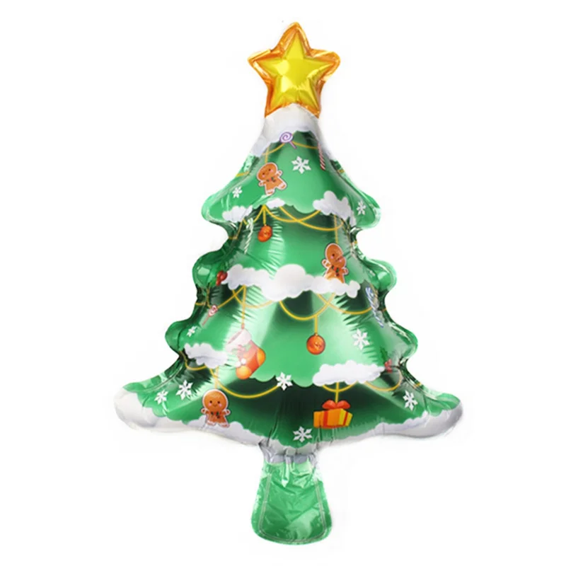 A51M-60PCS Christmas Balloons Aluminum Foil Small Balloon Toy Xmas Tree Gingerbread Man Santa Birthday Party Holiday Decorati Du