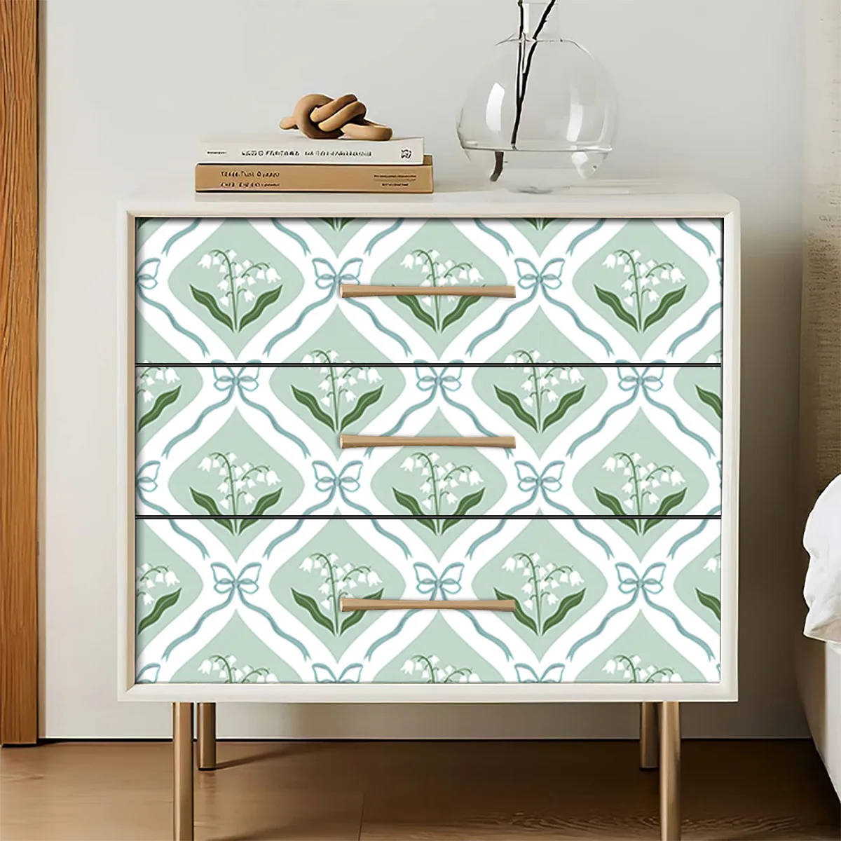 Peel and Stick Wallpaper Removable Trellis Floral Wall Paper Waterproof Self Adhesive Contact Paper for Bedroom Living Room