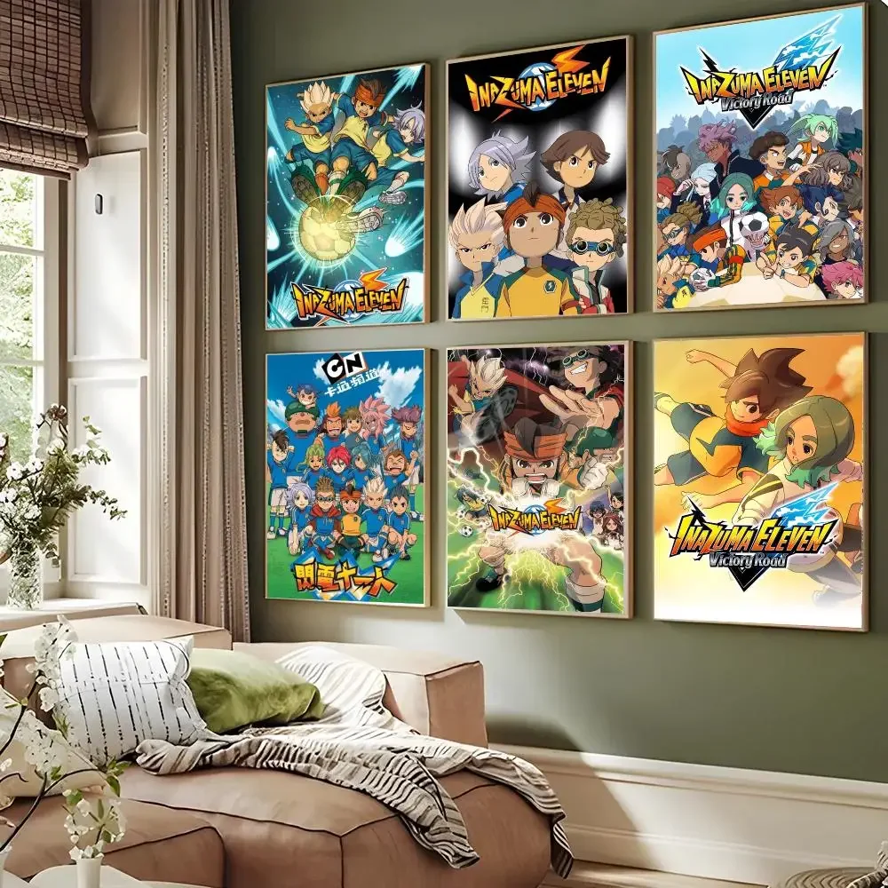 Inazuma Eleven Anime Sports Dynamic Anime Poster Self-adhesive Advanced Aesthetic Printing Paper Wall Art Living Room Home Decor