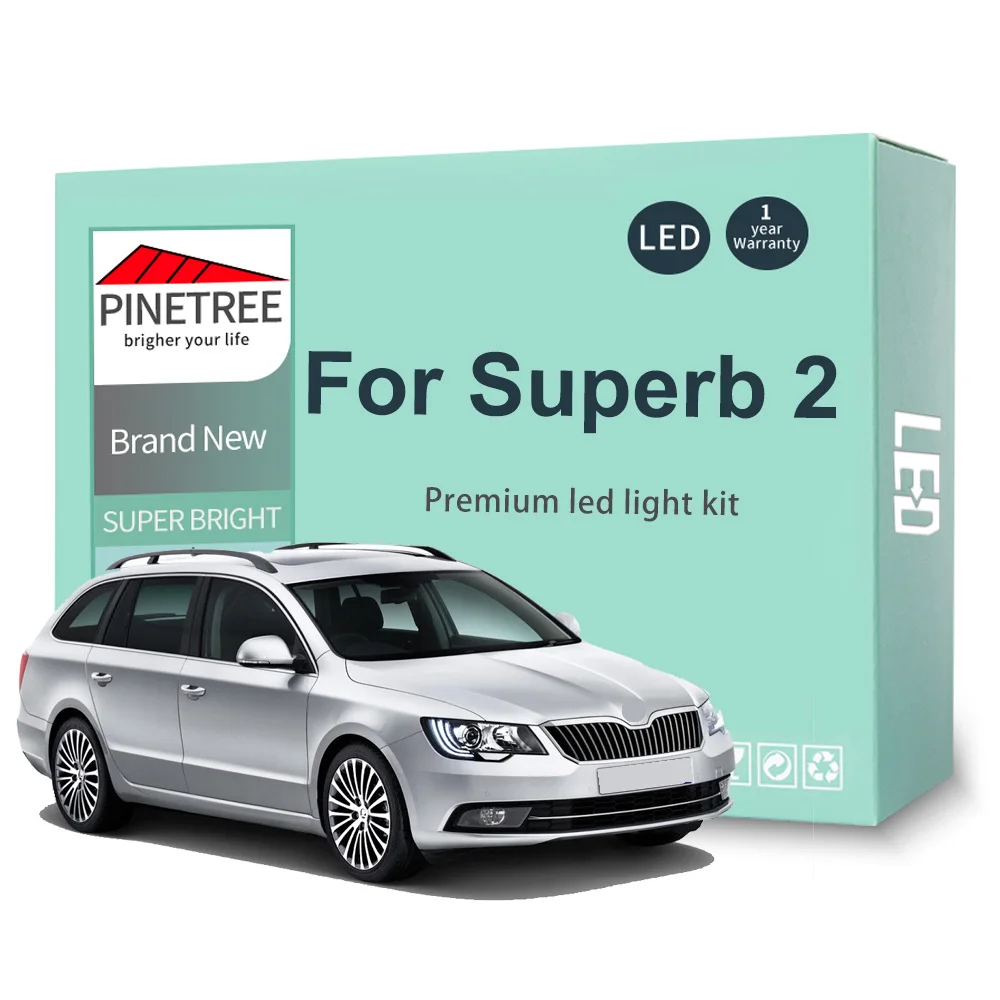 Canbus Led zestaw do oświetlenia wnętrza dla Skoda Superb MK2 Sedan Combi 3T4 3T5 2009-2015 mapa Dome Trunk