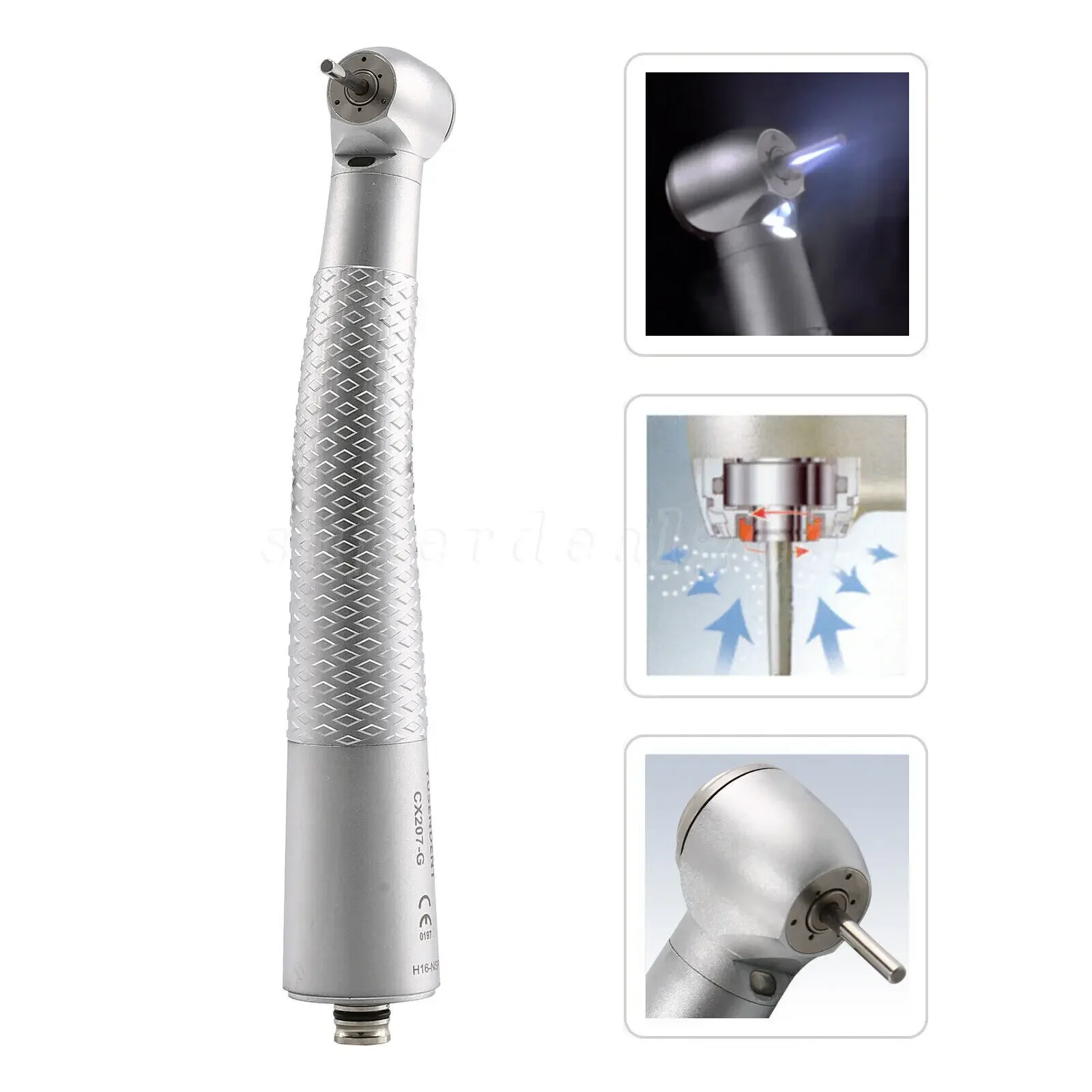 COXO Dental Fiber Optic LED High Speed Handpiece Standard Head Turbine Fit NSK Quick Coupler 6 Hole  YUSENDENT