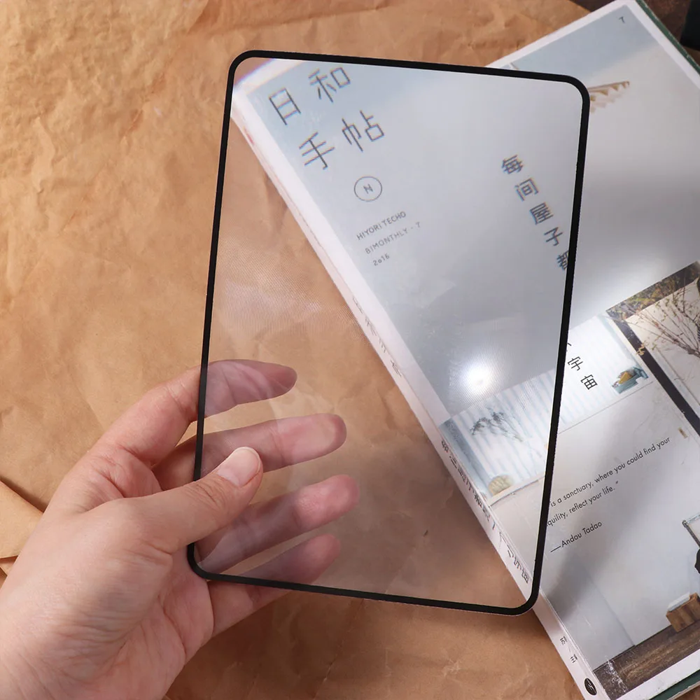 Magnification X3 Large Sheet Magnifier Book Page Magnification Ultra-Thin Reading Aid Lens Large PVC Glass Lens Unisex