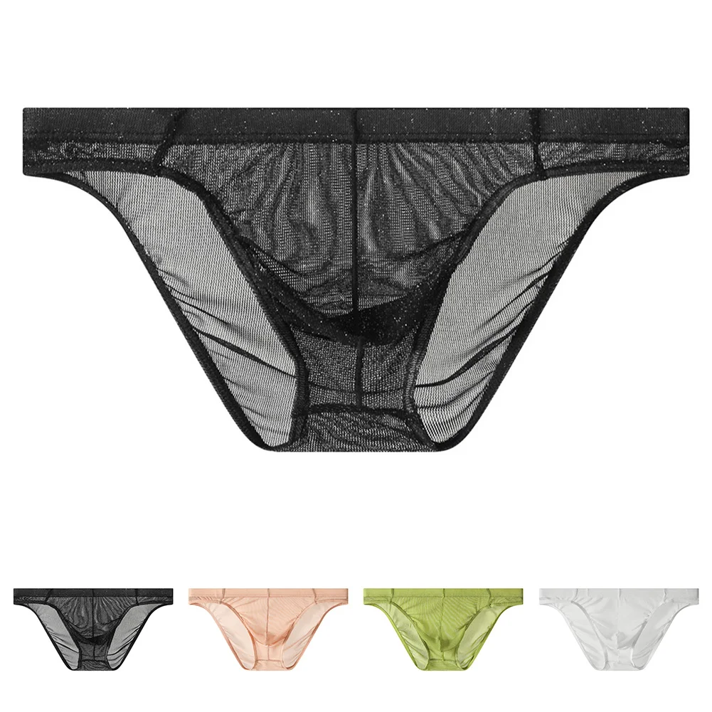 

Mens Sexy Underwear Briefs See Through Pouch Briefs Underwear Sexy Low-Waist Breathable U-convex Pouch Underpants