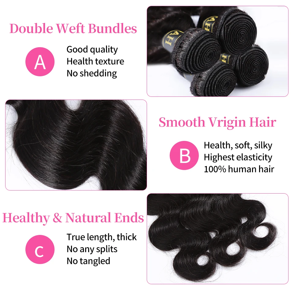 Addictive-Brazilian Body Wave Bundles para Mulheres, Cabelo Humano, Ondulado de Água, Weave, Deal, Wholesale, 30 ", 40", 3, 4