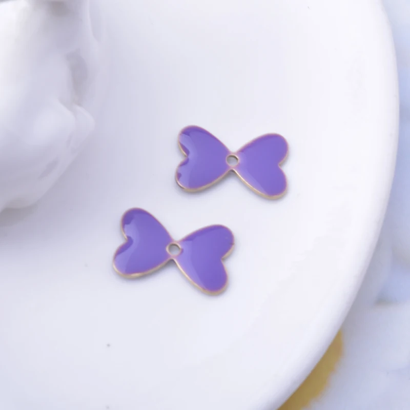 30 Stück Kupfer-Charms mit beidseitiger Emaille, rote Korallen-Anhänger, Verbinder für DIY-Schmuck- und Ohrringherstellung – Detail 5