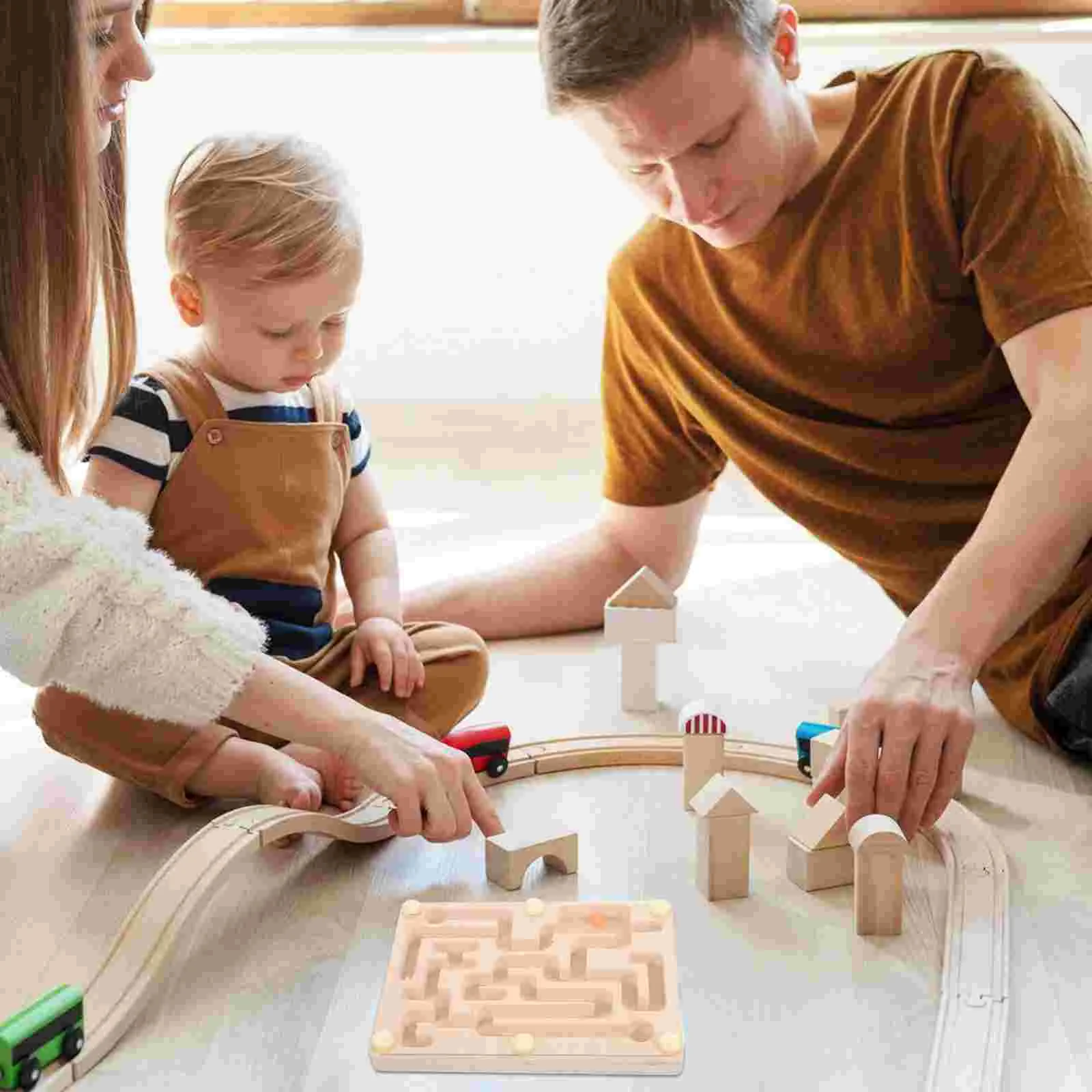 Maze Ball Board Bead Moving Toy Puzzle Handheld Balance Toys for Toddlers Puzzles Wooden Preschool Educational