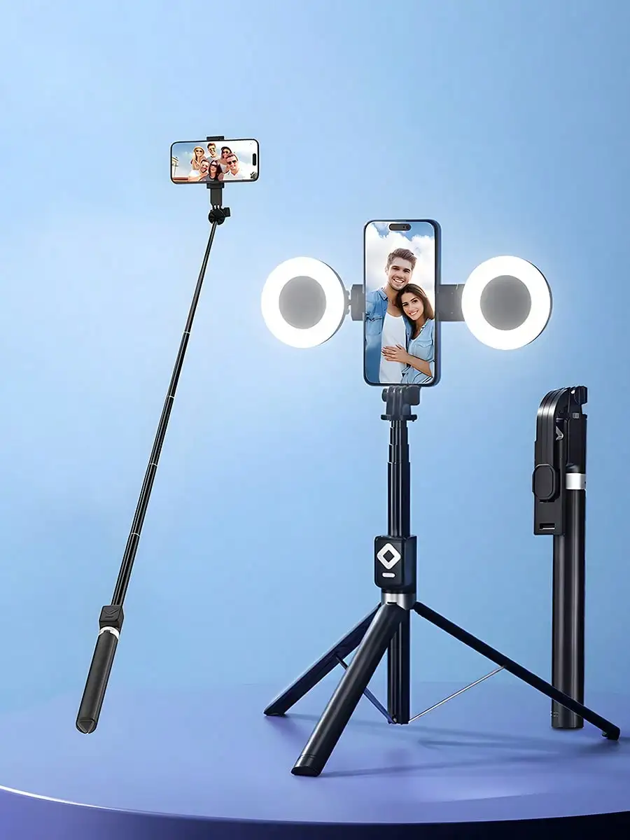 

New 6 In 1 Selfie Stick With Fill Light,Phone Tripod & Wireless Remote Page Turner,Bluetooth Camera Video Recording Remote,Music Control,, Travel, Fill Light, Outdoor Activities
