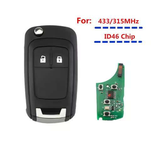DUDELY 2Bts Folding Remote Car Key 315/433MHz ID46 Chip for Chevrolet Equinox Cruze Camaro Impala Malibu Sonic Volt Spark