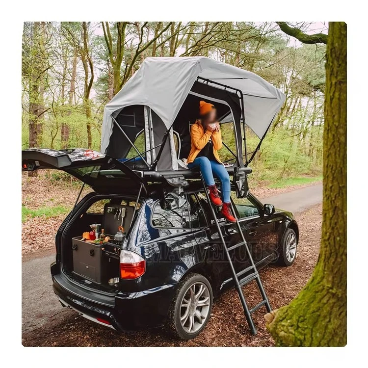 Customized Marvelous DIY Assembly 2-Person Soft Car Roof Top Tent Waterproof Double Layers for Mini Car Vehicle Outdoor Camping