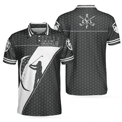 Golf Polo Shirt For Men 3d Printed Pattern Sports Breathable Casual Short Sleeves T-shirt Flower Stars Lapel Button Tee Shirts