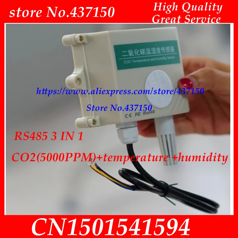 Carbon Dioxide Sensor Agricultural Greenhouse High-Precision Industrial RS485 CO2 Transmitter 0-5V/4-20MA/0-10V