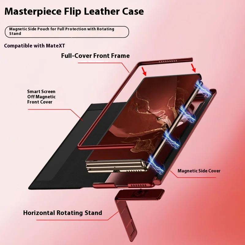 حافظة لهاتف Huawei MateXT Supreme Master قابلة للطي، غطاء كامل بإطار حماية نافذة الرؤية الذكية  #2