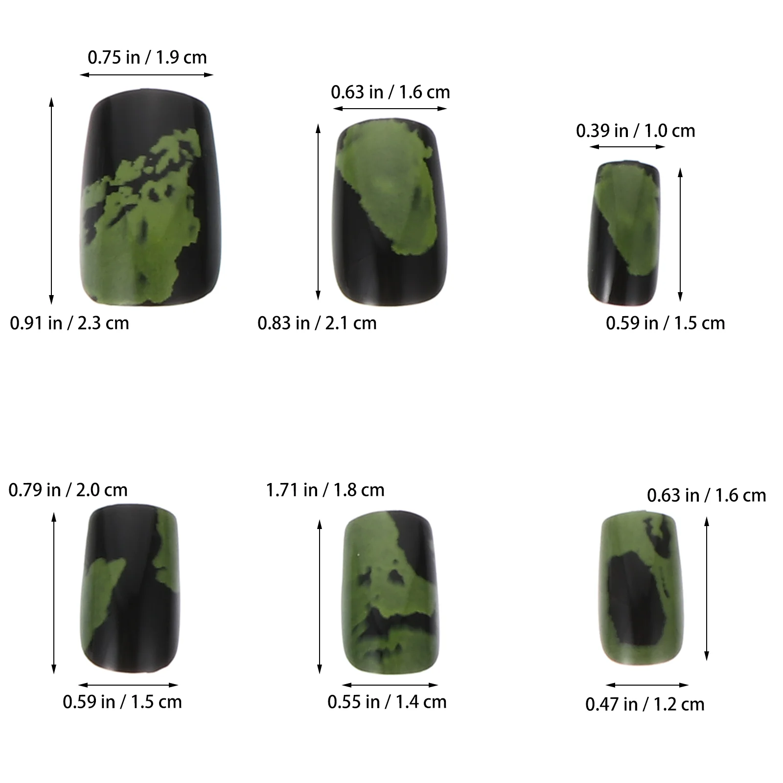 48 pezzi toppe per unghie artificiali materiale ABS unghie finte set artigianale per manicure sicuro e confortevole naturale