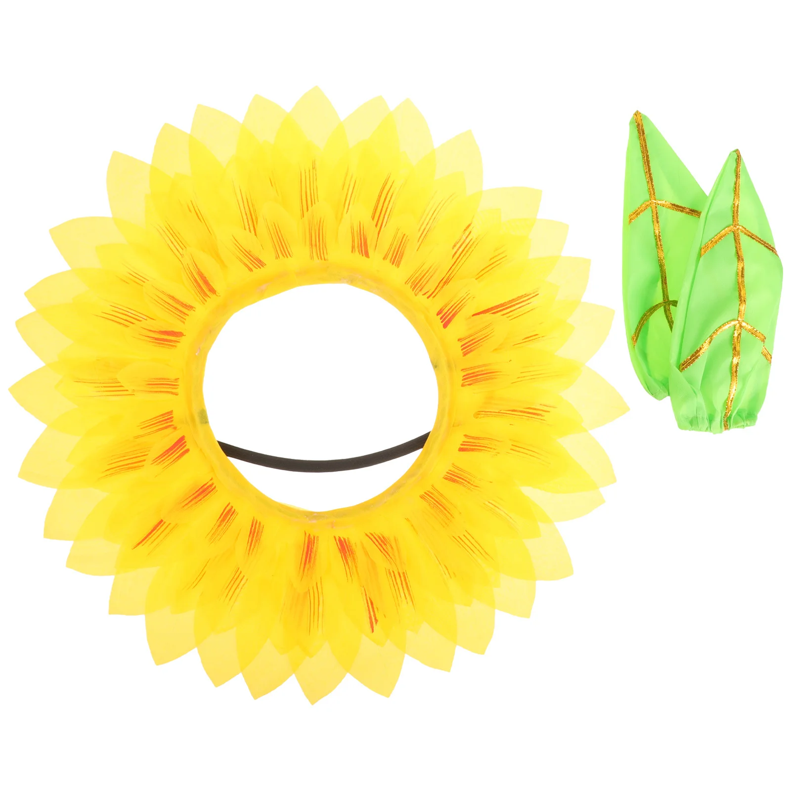1Set Blumen-Kopfbedeckung, Hut, Sonnenblumen-Kostüm für Kinder und Erwachsene, Cosplay, Sonnenblumen-Partygeschenke, Event, Neuheit, Leistung