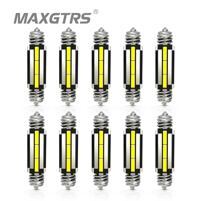 10x 7020 Chip Festoon C5w Led bulb CANBUS C10w Dome Lamp Reading Lamp Car Interior License Plate 31mm 36mm 39mm 41mm White 12V