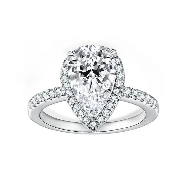 

Роскошное женское элегантное сверкающее обручальное кольцо высокого класса с муассанитом PT950 и платина 5CT