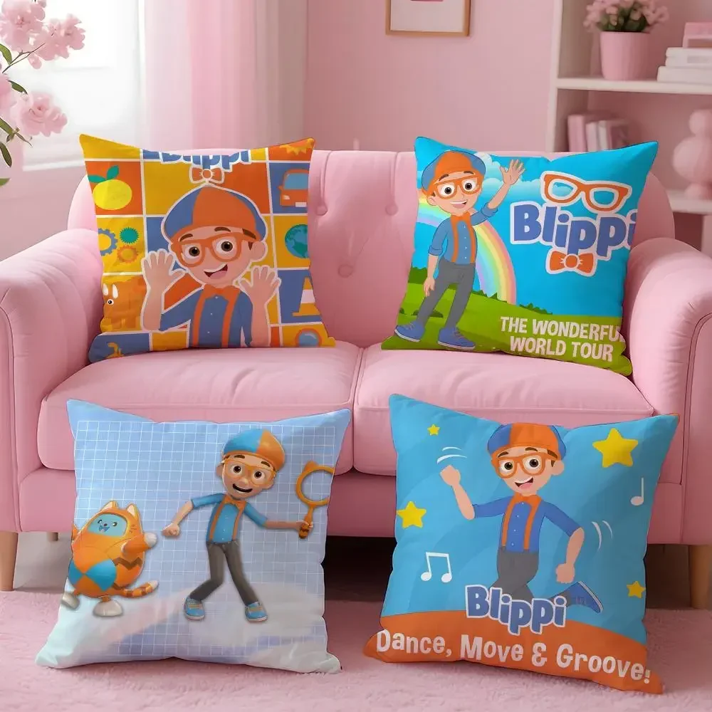 kids Blippi Cushion Cover Cushion Cover Set 4Pcs 50x50 45x45 40x40 Pillowcase Decorative Sofa Home Decor