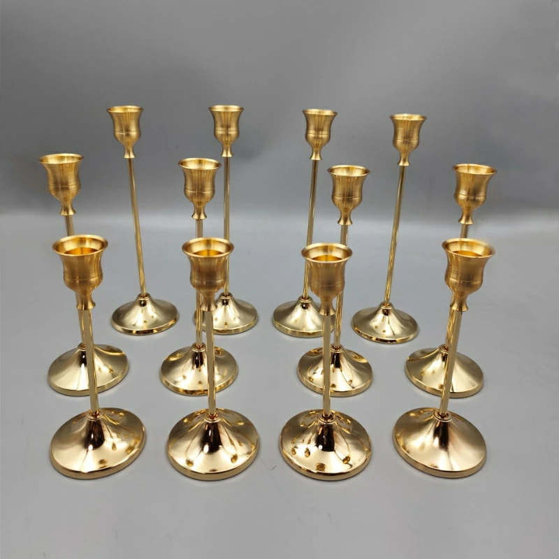 30pcs Art Decoartion Candelabra Metal Aluminum Iron Brass Ornament Candle for Christmas Wedding Birthday Display Crafts Decor
