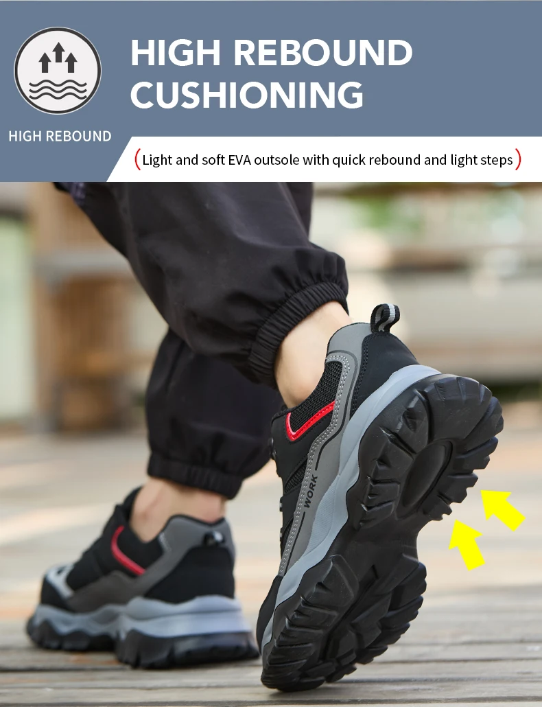 Indestructible Steel Toe Work Shoes for Men Rotating Button Safety Shoes Lightweight Construction Work Safety Shoes