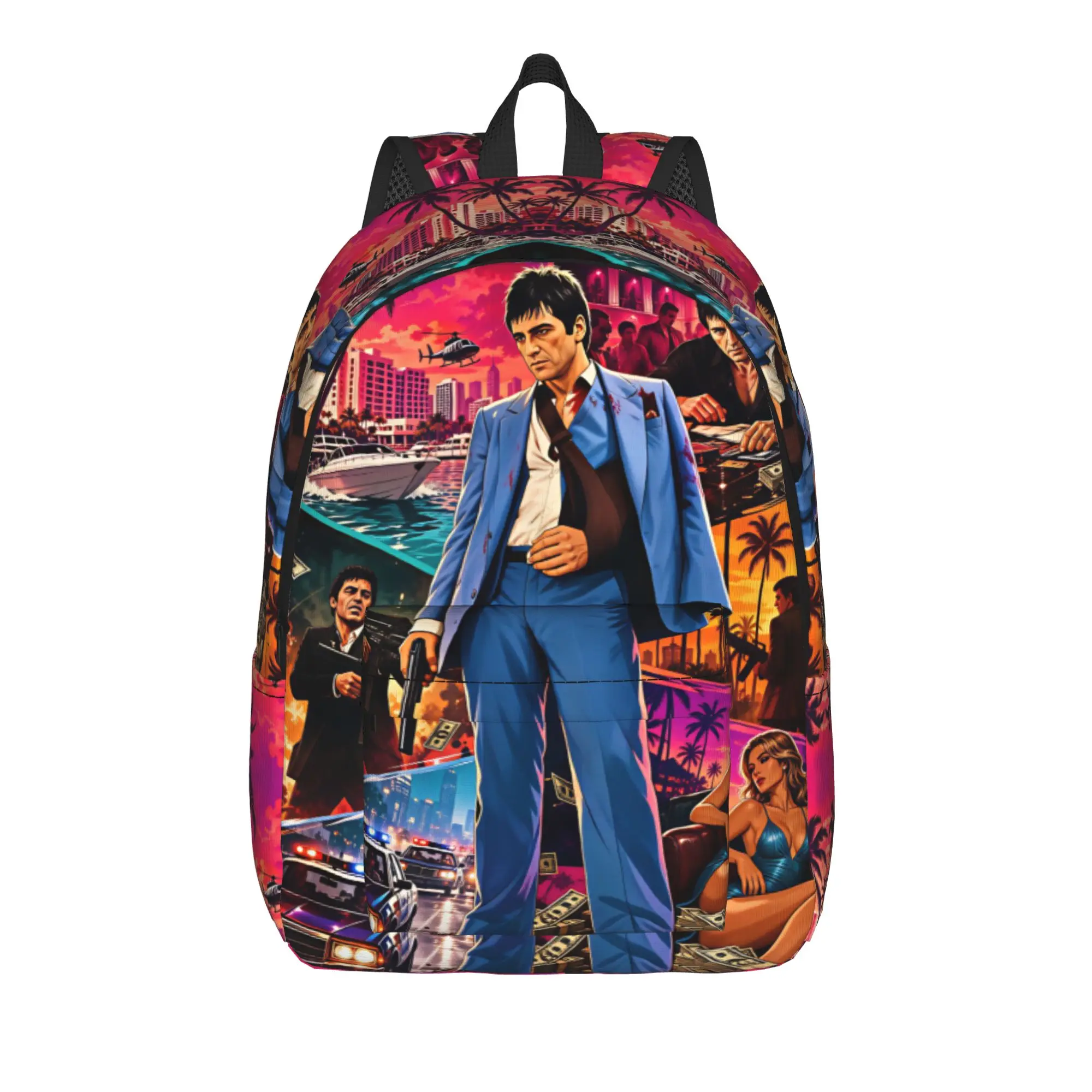 Scarface Backpack  Youth Polyester Travel Backpacks Big Cool High School Bags Rucksack