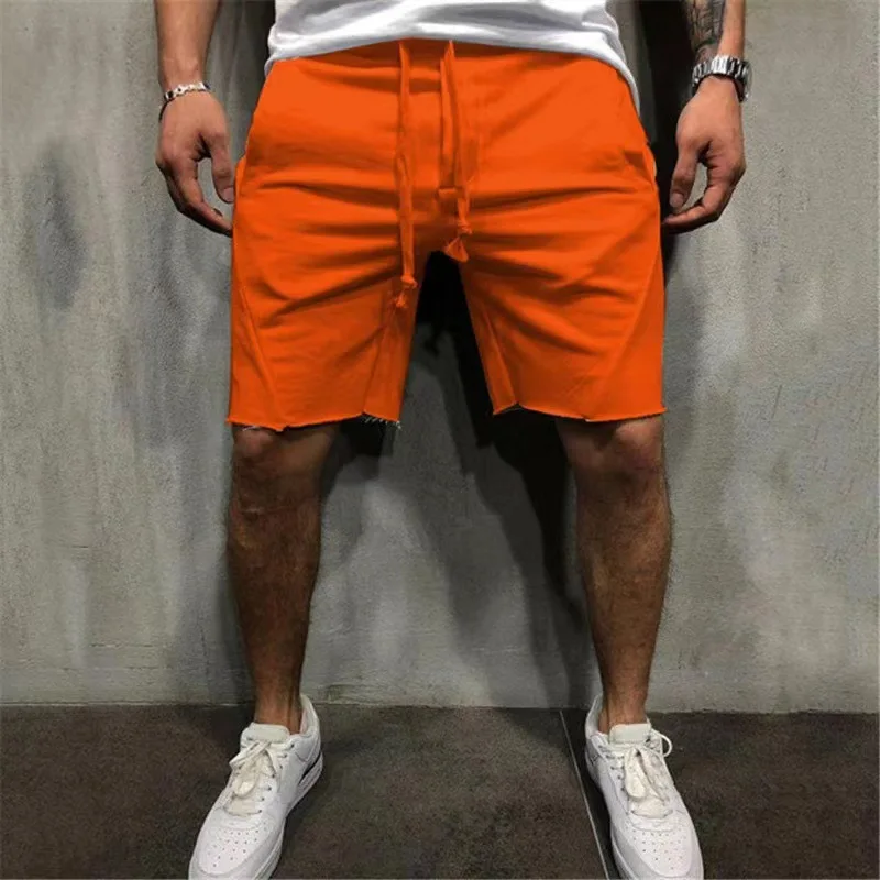 Fitness Men Solid Color Running Thin Shorts Casual Sports Shorts Men\'s Quarter Pants Casual Men\'s Pants