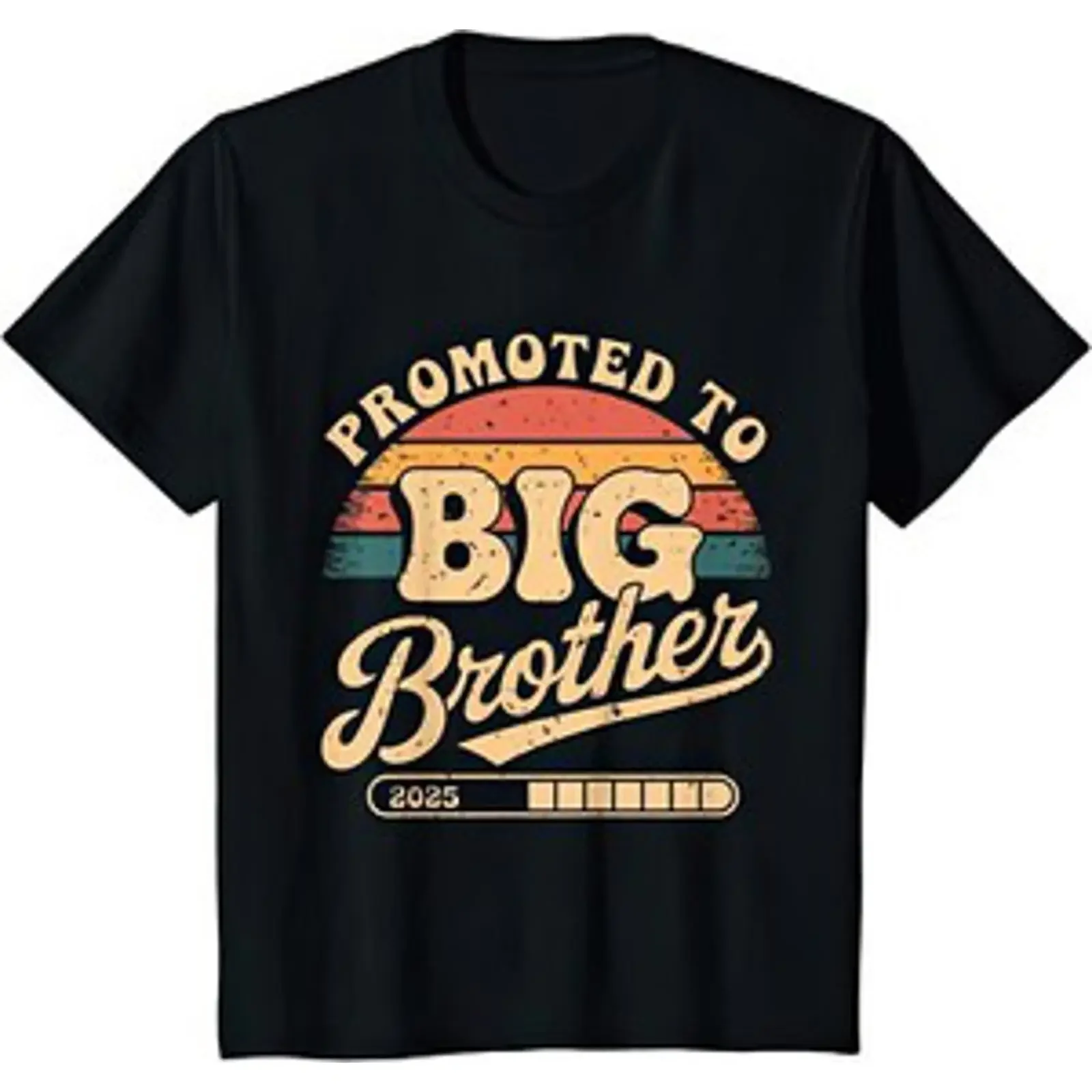 Camiseta vintage lavada, versátil, respirável e macia, com estampa 'Promovido a Irmão Mais Velho', presente para recém-nascido, surpresa para irmão.