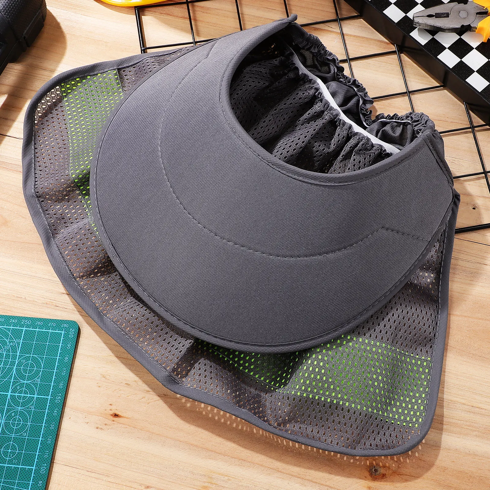 

Safety Sunshade Foldable Wide Brim Head Cover Breathable Mesh Sun Visor Hard Hat Neck Shield Construction Outdoor
