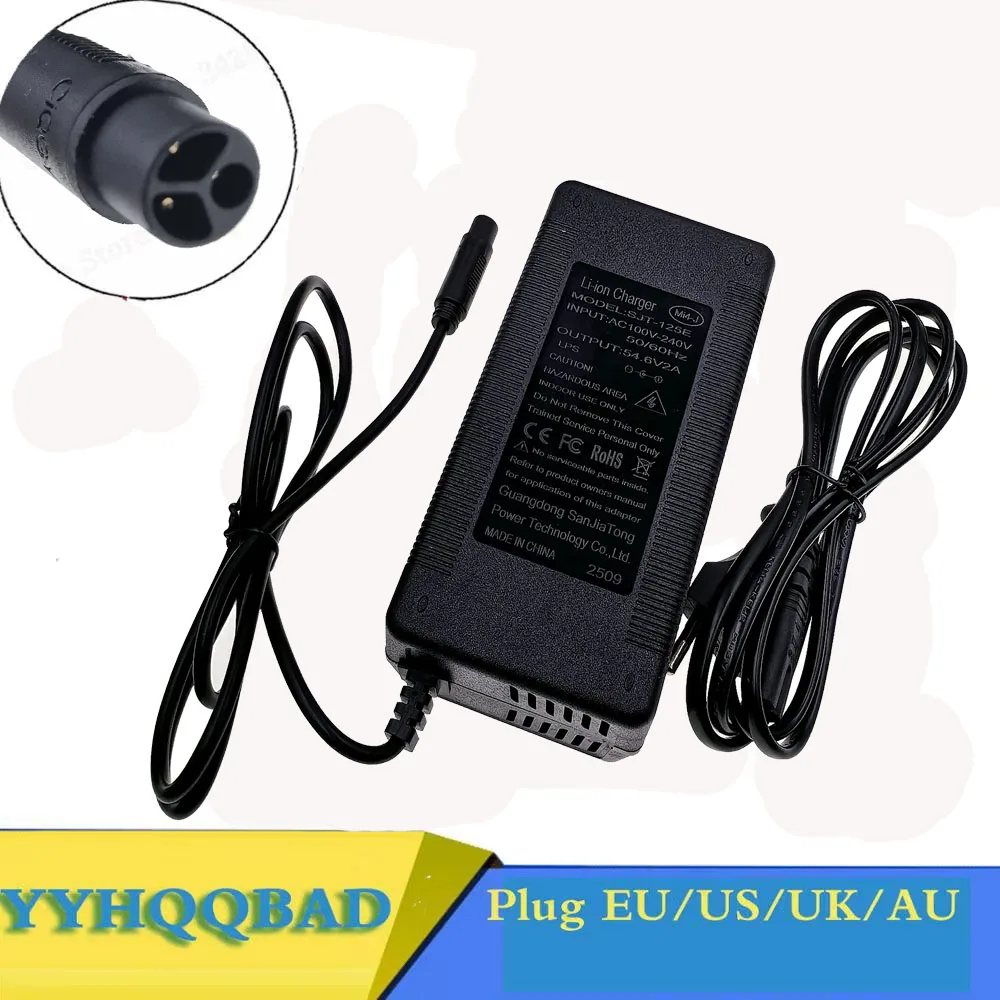 

54.6V charger for 48v Li-ion battery 2A 13S 18650 battery pack with MI4-Julet 3105 connector