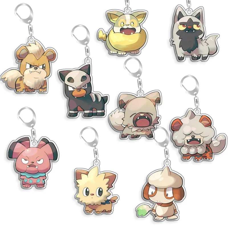 Llavero de acrílico de 5 cm con diseño de Pokémon Elf Qikchu, Pawmi, Perrserker, Smeargle, Perrserker, hecho a mano, bonito, de dibujos animados, anime, colgante, juguete, regalo