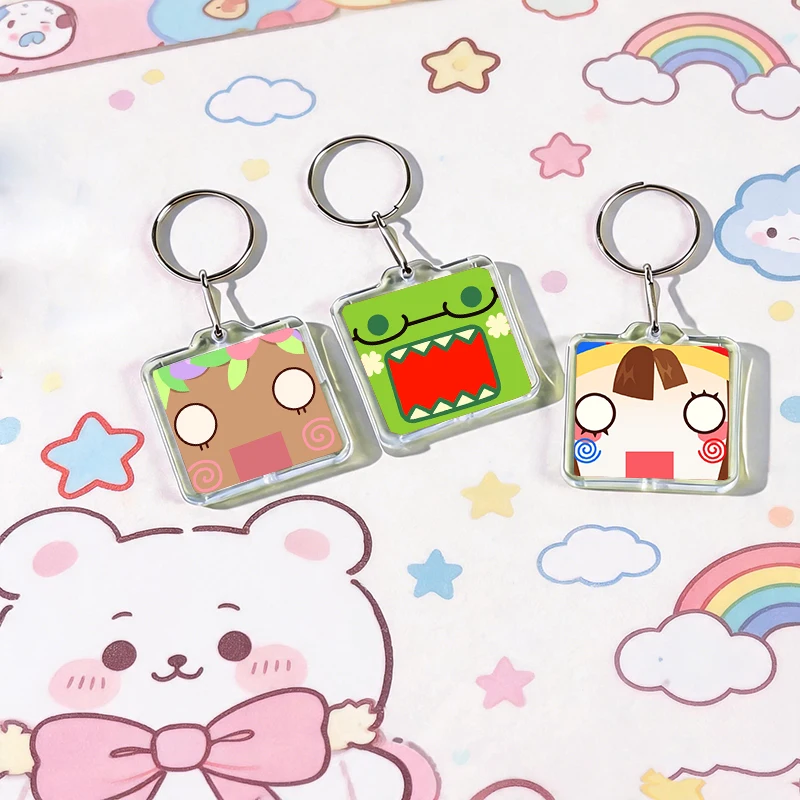 Popular Creative Funny Anime Expression Acrylic Keychain Handmade Hanging Ornaments For Clothes Backpack Decoration