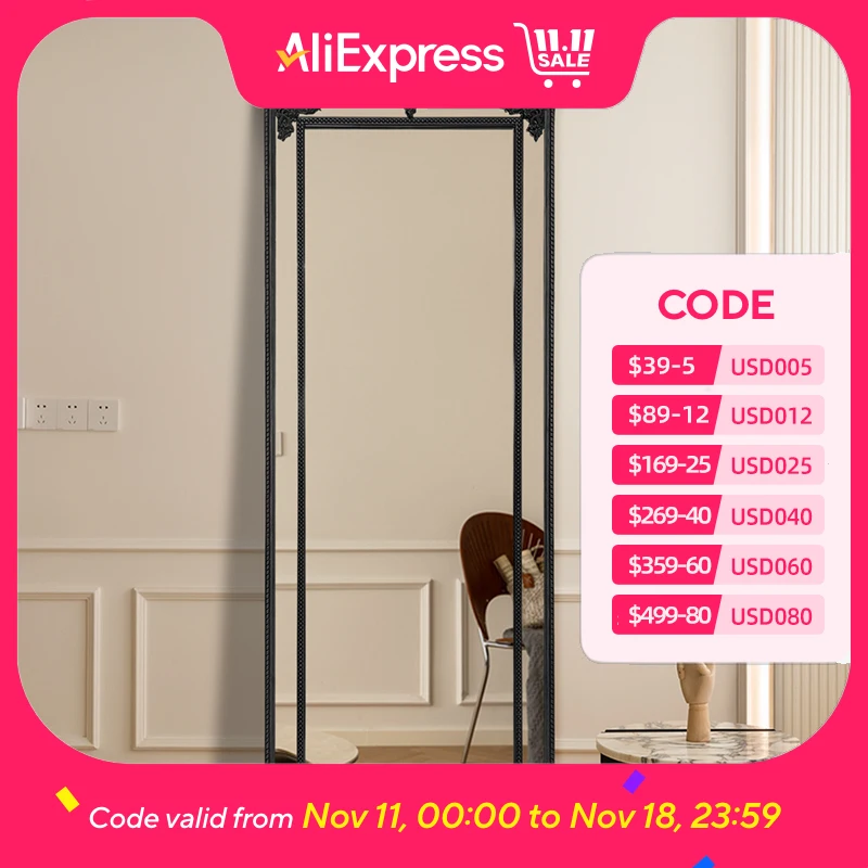 

Скандинавское универсальное зеркало, роскошное дизайнерское зеркало для девочек в готическом стиле, зеркала для гостиной, спальни, всего тела, эстетический декор комнаты Espejos De Piso