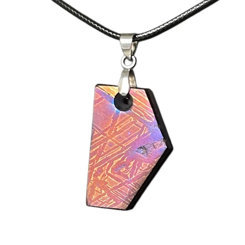 16.3g Muonionalusta meteorite pendant Natural iron meteorite pendant Meteorite slice Collection -LK218