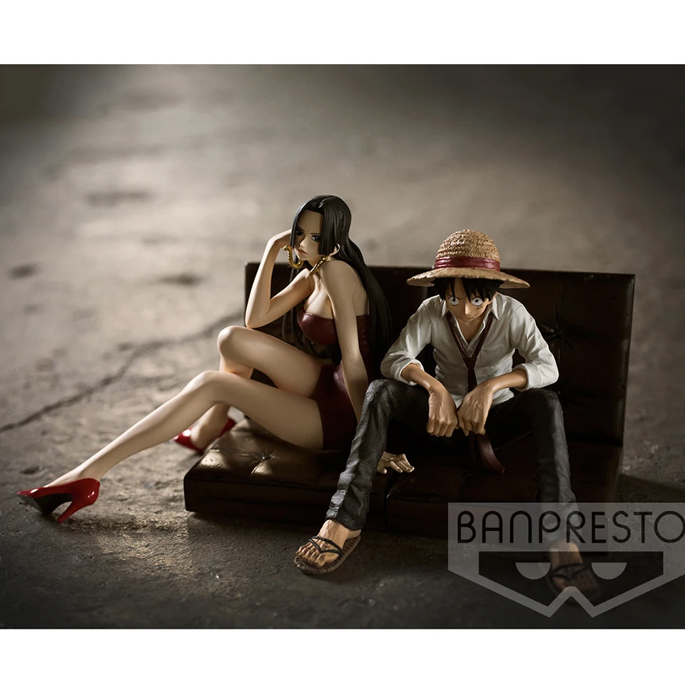 Original Genuine Banpresto One Piece  12cm Luffy  Boa Hancock Sitting Posture  Action Figure Collection Model Toy  Gifts