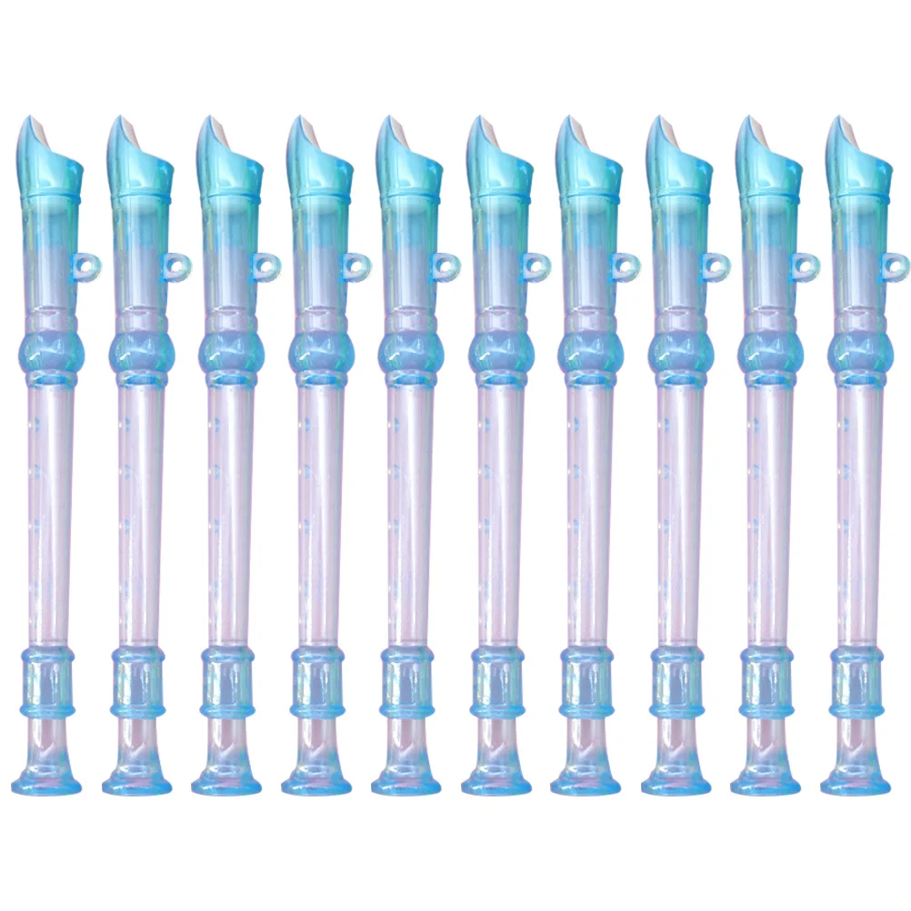 10pcs 6 Hole Mini Recorder Children Early Education Transparent Flute Kids Practice Beginner Wind Instrument Plastic