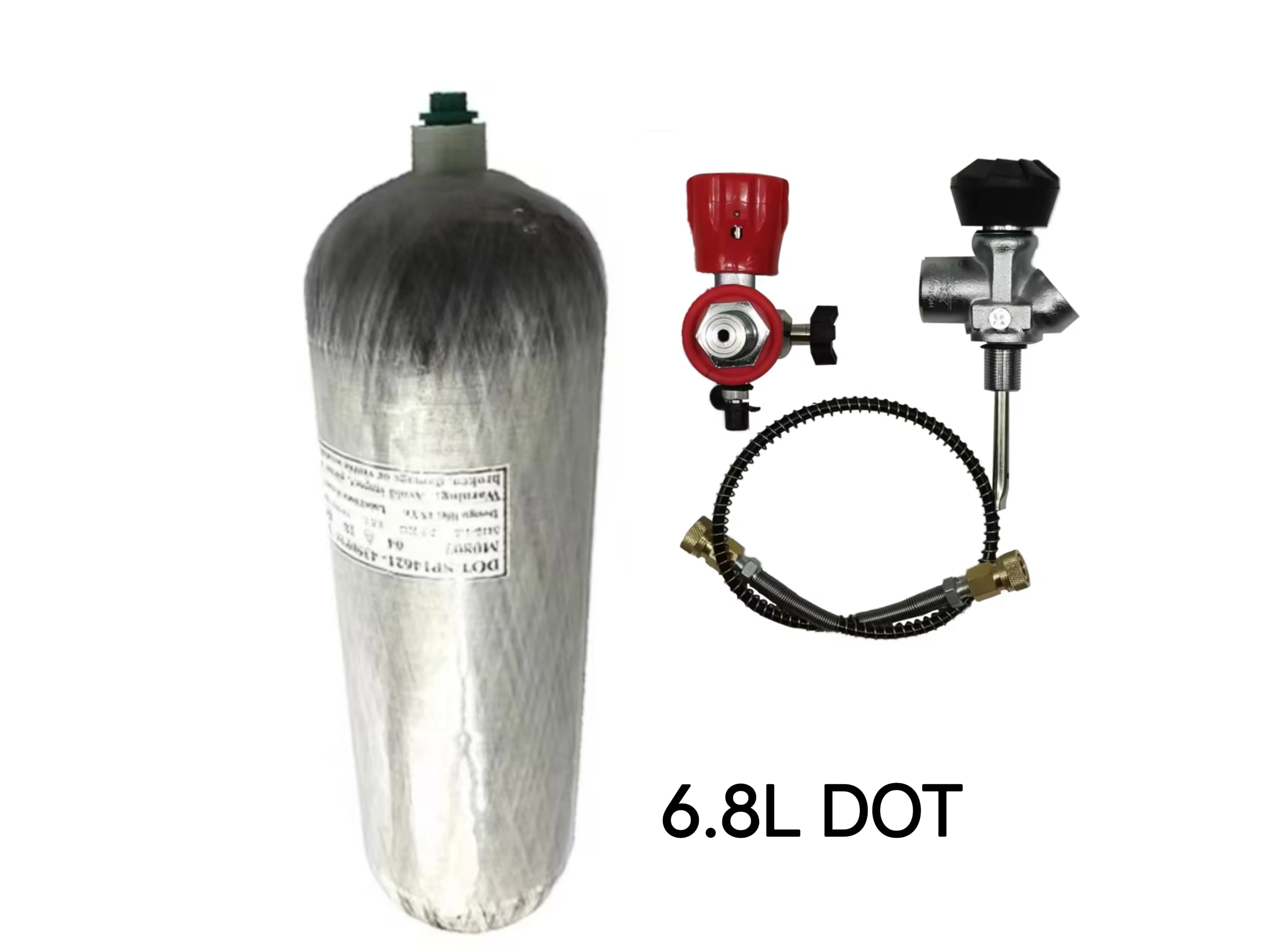 

ACECARE 6.8L DOT 4500Psi Цилиндр из углеродного волокна Цилиндр высокого давления с регулирующим клапаном Фильтрующая станция для подводного плавания M18 * 1,5