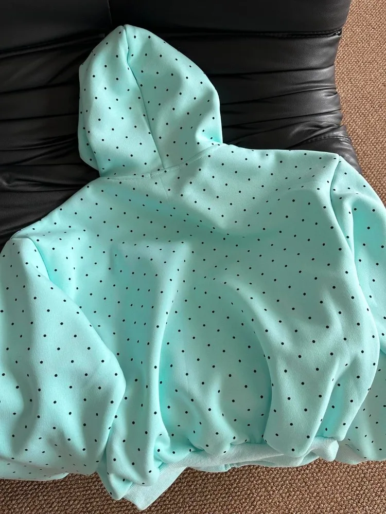 Y2k New Spring Fashion American Style Polka Dot Star Sweatshirts Letter Print Hooded Women Sweet Loose Casual Jacket 2026 New