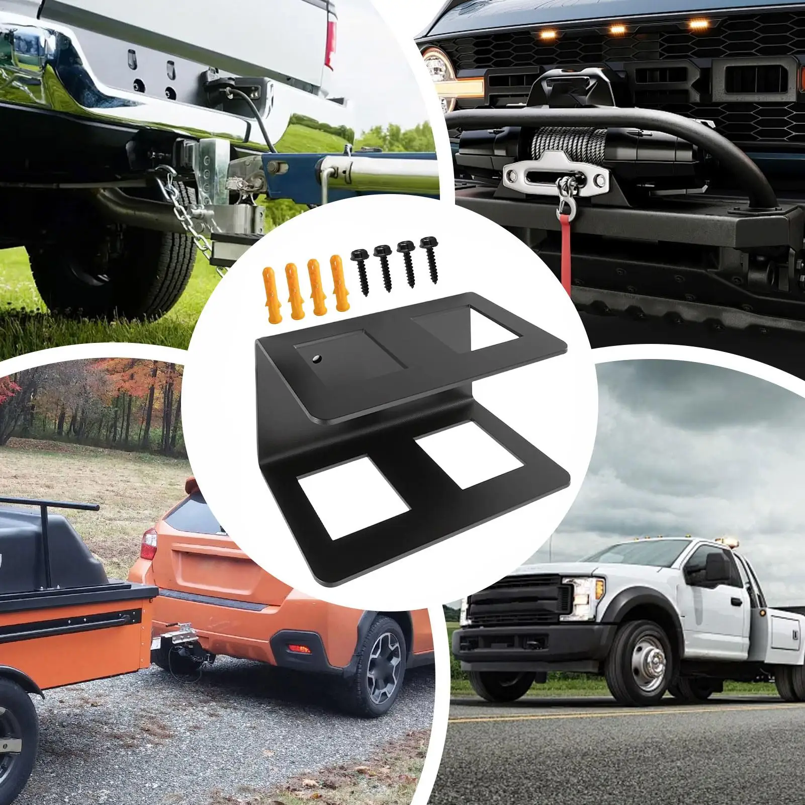 Hitch Holder For Truck Bed Heavy-Duty Steel Trailer Stand Trailer Hitch Holder For Two Ball Mount 2 Inch Shank Garage Rv Car