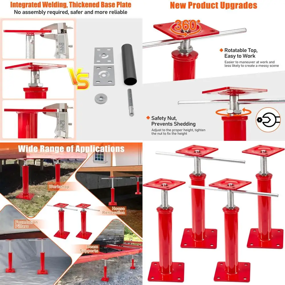 Adjustable Crawlspace Leveling Jacks, 11-16 Height, Up to 11023 lbs Load Capacity